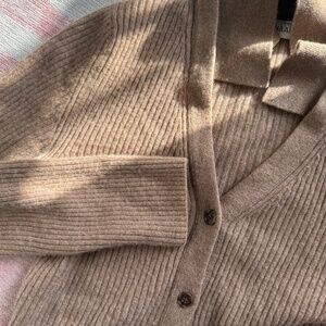 Naadam Beige 100% Cashmere Cardigan Sweater
